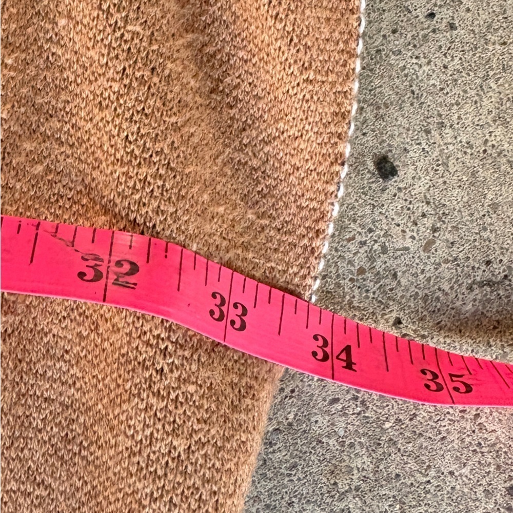 TALBOTS Sabrina poncho sweater preppy classic fall tan navy mustard EUC sz M/L - Picture 14 of 15